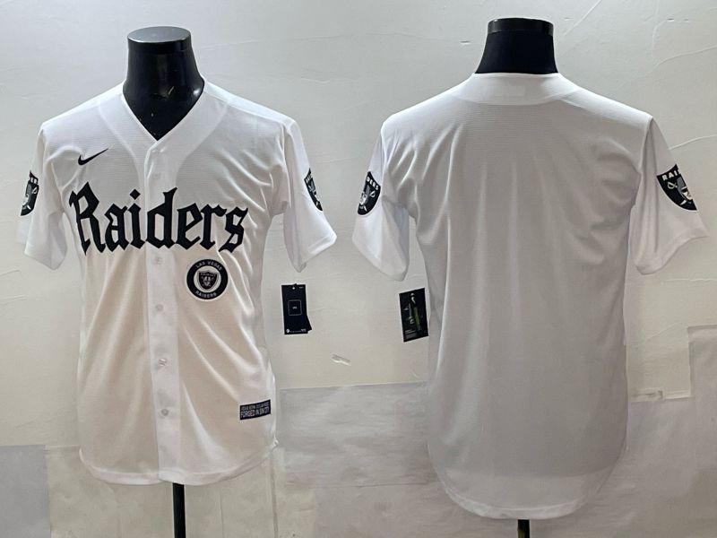 Men 2025 Oakland Raiders Blank white 6th generation Joint Name Nike Limited NFL Jersey style 05->chicago cubs->MLB Jersey